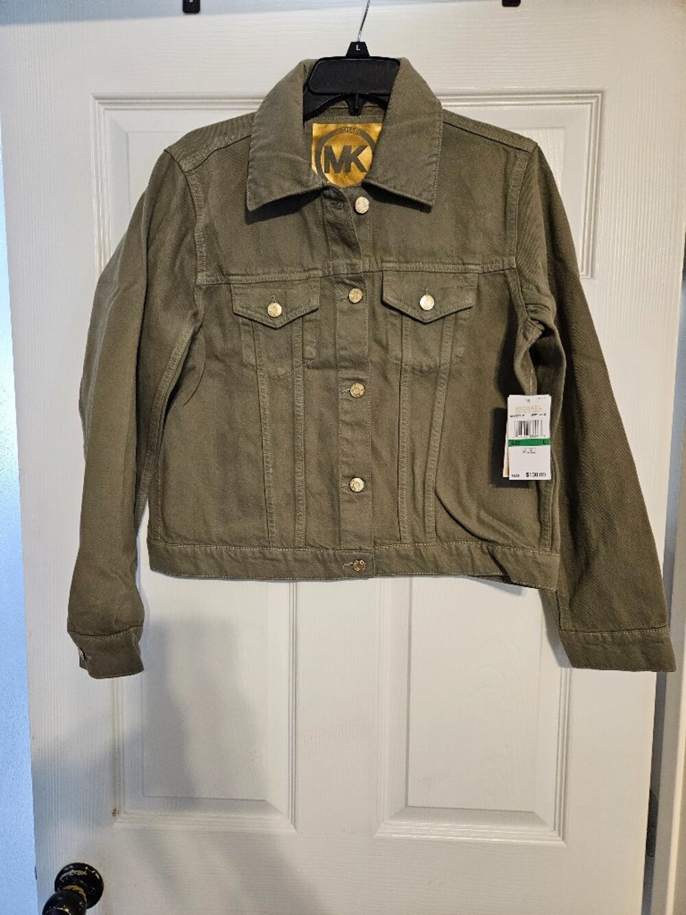Michael Kors Army Green Demin Jacket Size Large